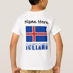 T-shirt Drapeau islandais Islande Personnalisation noire 
