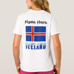 T-shirt Drapeau islandais Personnalisation noire