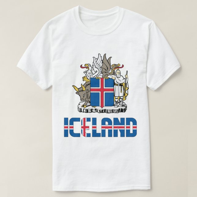 T-shirt Drapeau Islande et blason Patriotique (Design devant)