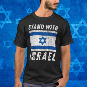T-shirt Drapeau Israël bleu et blanc, avec Israël