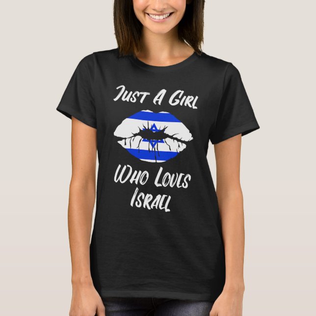 T-shirt Drapeau Israël sur les lèvres et la bouche (Devant)