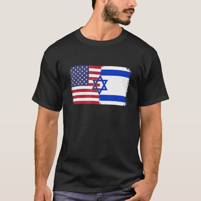 T-shirt Drapeau Israël USA (Devant)