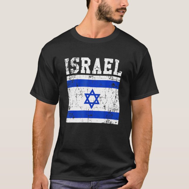 T-shirt Drapeau Israël Vintage rétrograde Racines israélie (Devant)