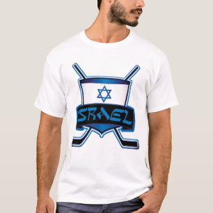 T-shirt Drapeau israélien de hockey sur glace