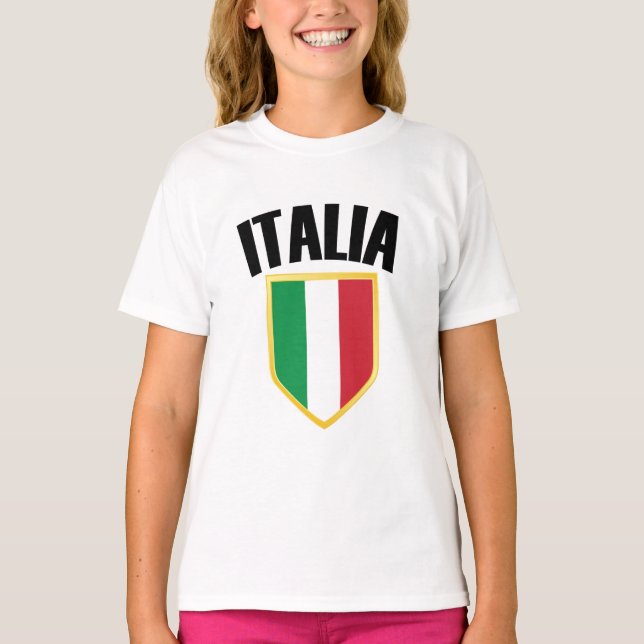 T-shirt Drapeau Italia Crest Italie (Devant)