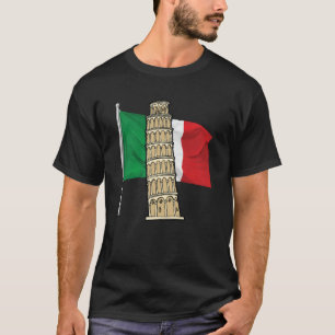 T-shirt Drapeau Italie avec Tour de Pise Italie