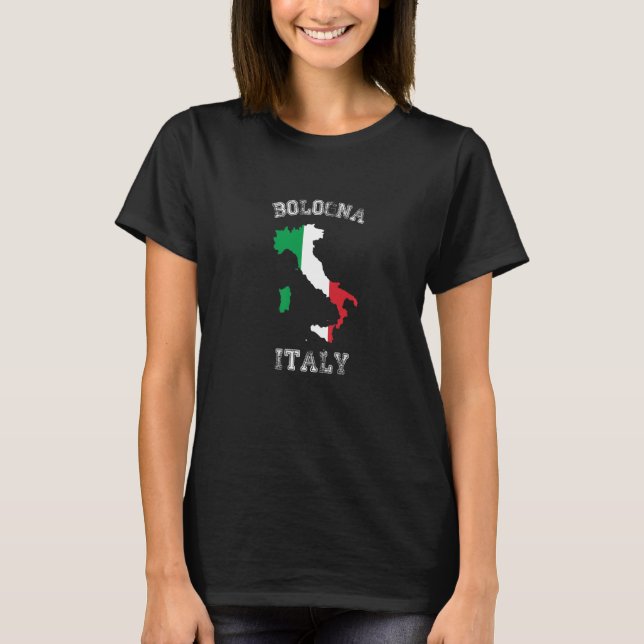 T-shirt Drapeau Italie de Bologne rétro (Devant)