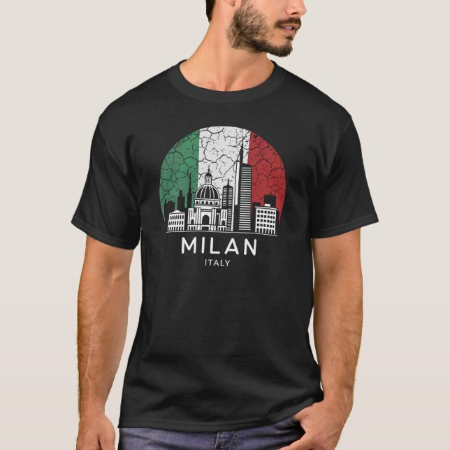 T-shirt Drapeau Italie de Milan (Devant)