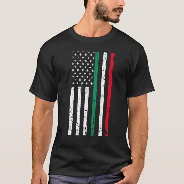 T-shirt Drapeau italien américain Pride italienne 4th O (Devant)