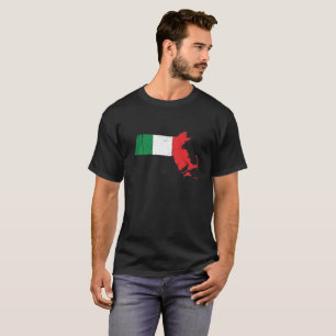 T-shirt Drapeau italien au-dessus du Massachusetts