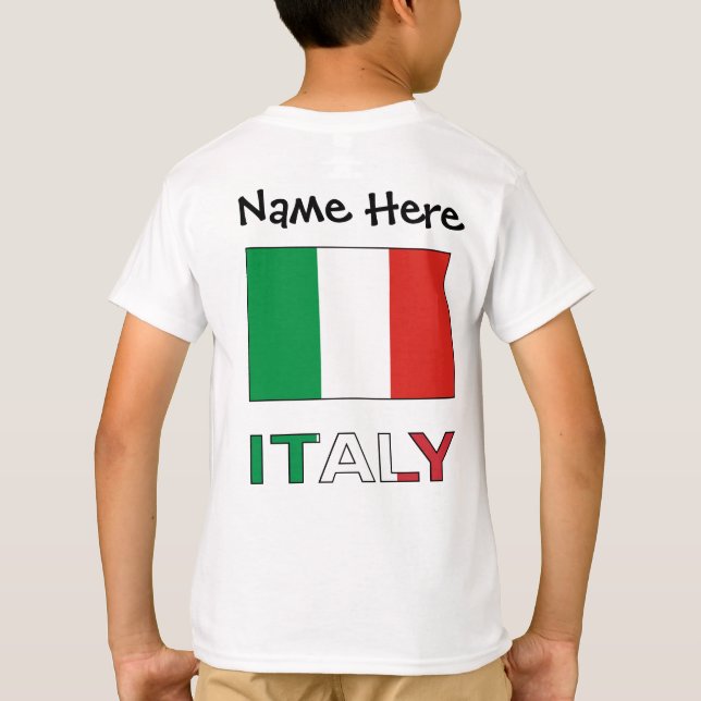 T-shirt Drapeau italien avec votre nom (Dos)