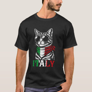 T-shirt Drapeau Italien Chat Drôle Italie