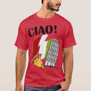 T-shirt Drapeau italien Ciao Tour penchée de Pise Italie B