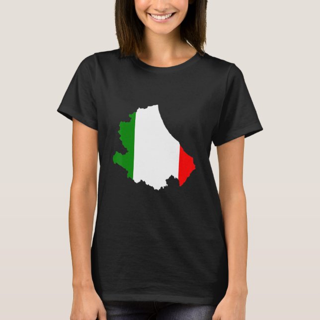 T-shirt Drapeau italien dans les Abruzzes contour Italie (Devant)
