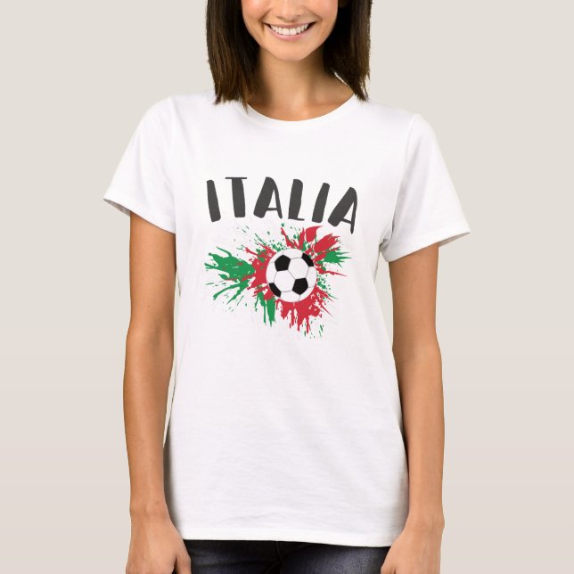 T-shirt Drapeau italien de balle de football (Devant)