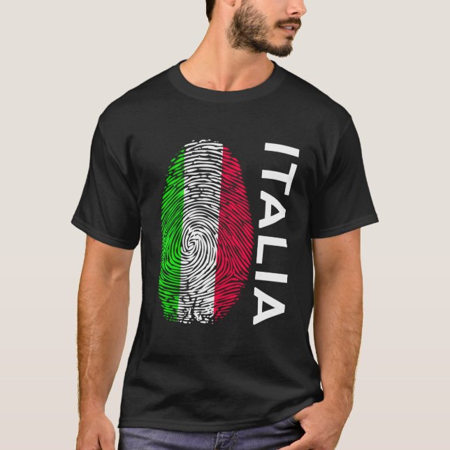 T-shirt Drapeau italien Design d'empreintes digitales Ital (Devant)