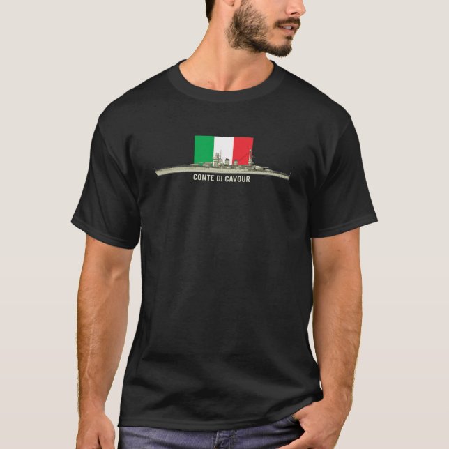 T-shirt Drapeau italien du Bataillon Conte Di Cavour (Devant)