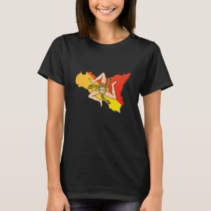 T-shirt Drapeau italien en Sicile contour Sicile