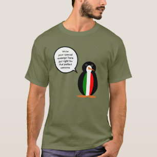 T-shirt Drapeau Italien Faune Manchot Cadeau Personnalisé