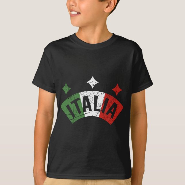 T-shirt Drapeau italien féminin Italie en détresse Italie  (Devant)