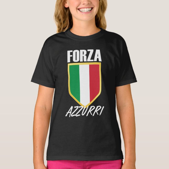T-shirt Drapeau italien Forza Azzurri (Devant)