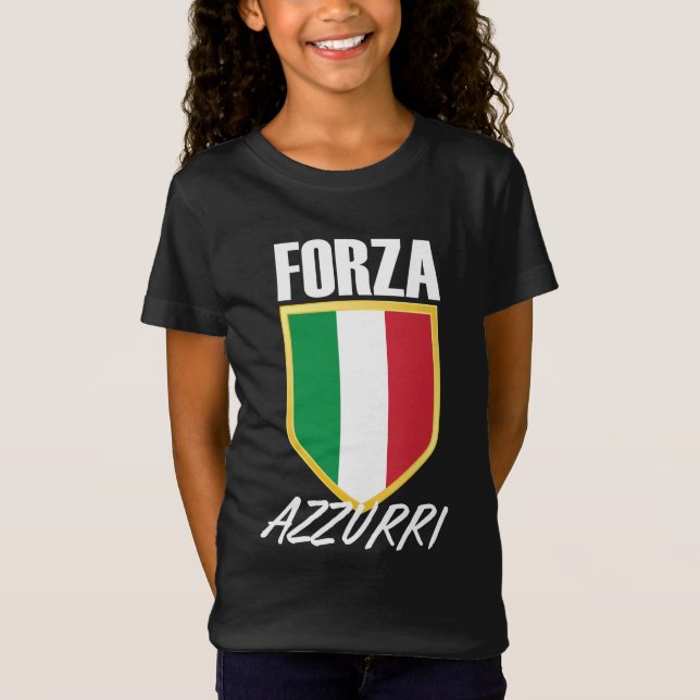 T-Shirt Drapeau italien Forza Azzurri (Devant)
