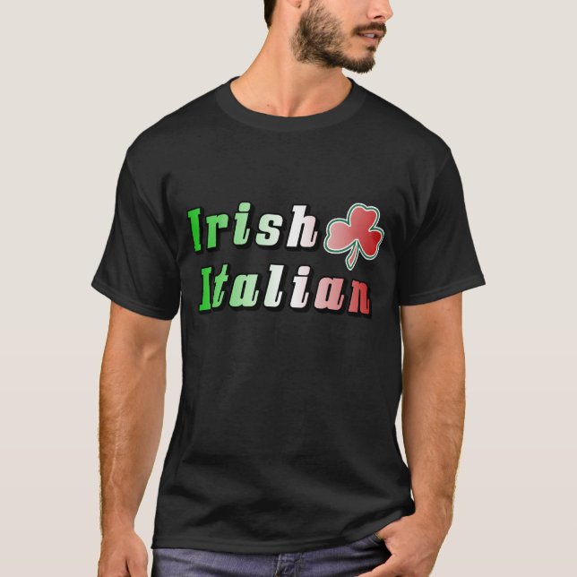 T-shirt Drapeau italien irlandais trèfle Saint-Patrick (Devant)