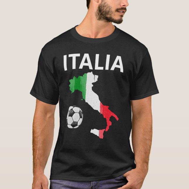 T-shirt Drapeau italien Italie Carte Football Italia Sport (Devant)