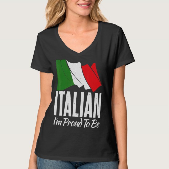 T-shirt Drapeau Italien Je Suis Fier D'Être Italien (Devant)