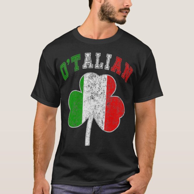 T-shirt Drapeau italien Jour de la Saint Patrick Italie (Devant)