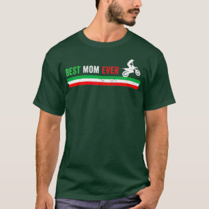 T-shirt Drapeau italien Motocross Mom Dirt Vélo Italie