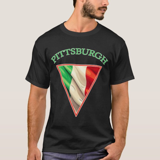 T-shirt Drapeau italien Pittsburgh (Devant)