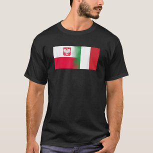 T-shirt Drapeau italien polonais moitié polonais moitié it