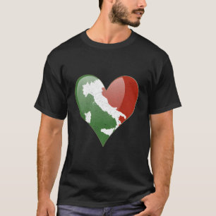 T-shirt Drapeau Italien Rétro Avec Italie Carte Italia Lov