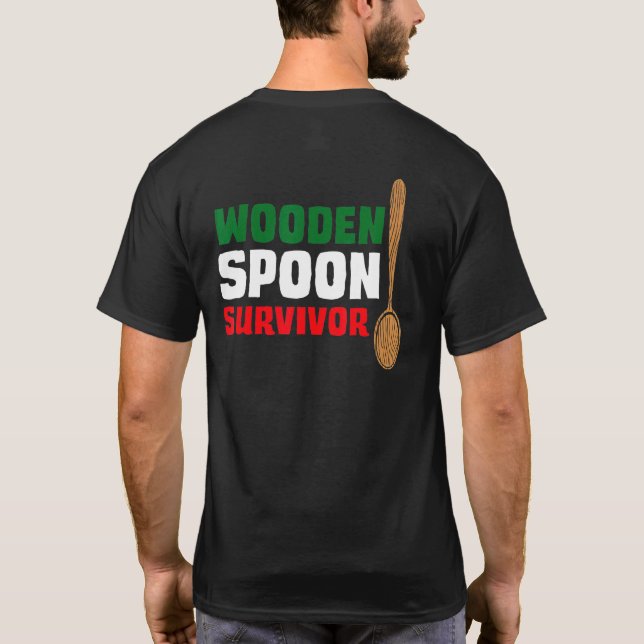 T-shirt Drapeau italien survivant en cuillère en bois (Dos)