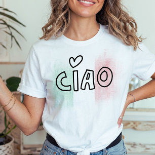 T-shirt Drapeau italien vert blanc rouge Italie CIAO