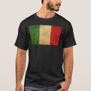 T-shirt Drapeau italien Vintage Grunge Hommes noir
