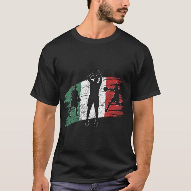 T-shirt Drapeau italien vintage Italie Basket (Devant)