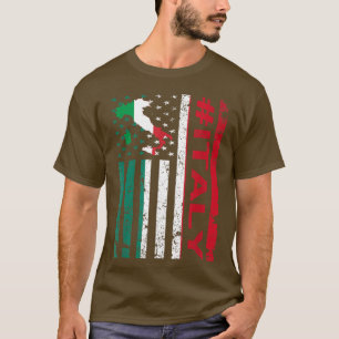 T-shirt Drapeau italo-américain Italie USA Pride