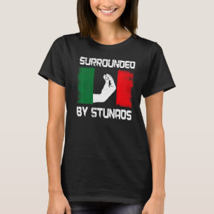 T-shirt Drapeau italo-américain italien entouré de Stunad