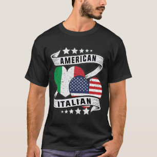 T-shirt Drapeau italo-américain moitié italien moitié amér
