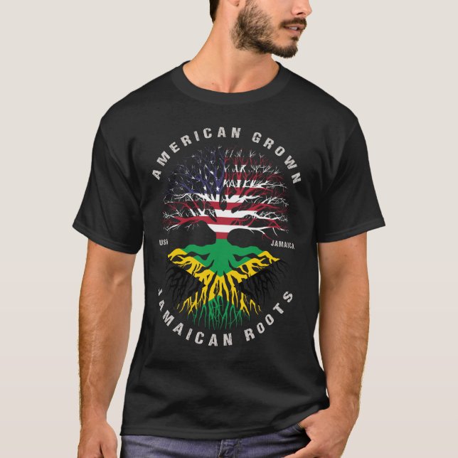 T-shirt Drapeau jamaïcain américain (Devant)