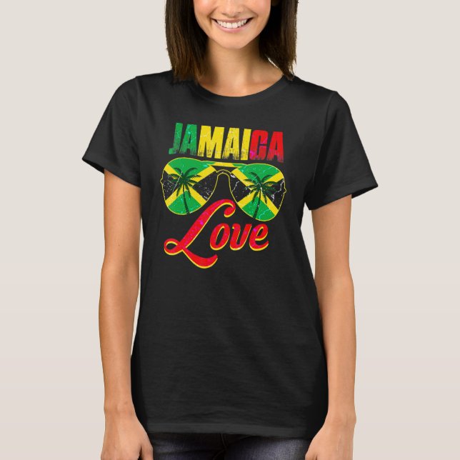 T-shirt Drapeau jamaïcain Caraibes reggae de vacances (Devant)
