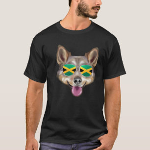 T-shirt Drapeau Jamaïcain Chien suédois Vallhund Jamaïque