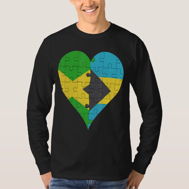 T-shirt Drapeau jamaïcain Coeur (Devant)