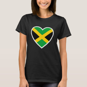 T-shirt Drapeau Jamaïcain Cœur Amour Jamaïque Femmes Homm