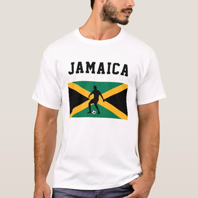 T-shirt Drapeau jamaïcain de football sportif (Devant)
