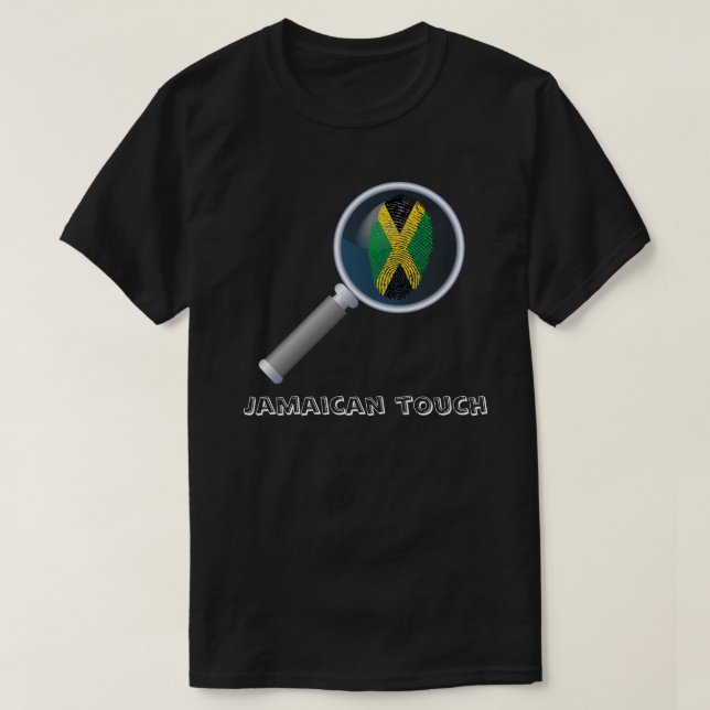 T-shirt Drapeau jamaïcain d'empreinte digitale de contact (Design devant)