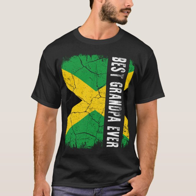 T-shirt Drapeau Jamaïcain du meilleur grand-père Jamaïcain (Devant)
