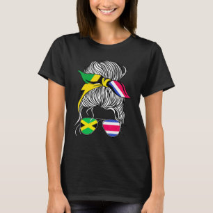 T-shirt Drapeau Jamaïcain Femme Adulte Fille Costa Rica Pa